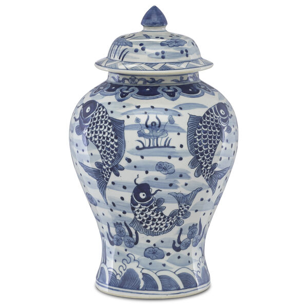 Ming Blue and White Temple Jar, image 1