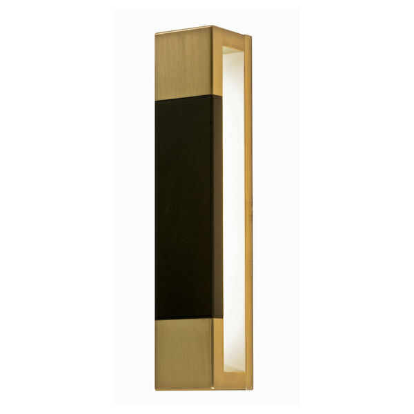 Post Satin Brass and Black One-Light Integrated LED Wall Sconce, image 1