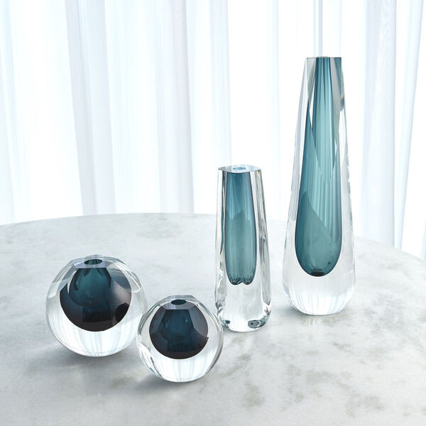 Studio A Home Azure Square Cut Glass Vase, image 4