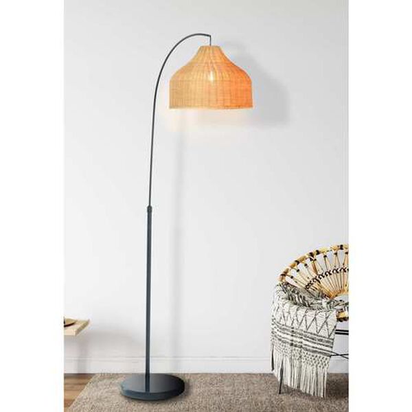 Black One-Light Arched Floor Lamp, image 4