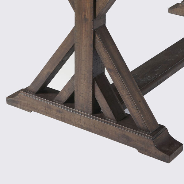 Sawmill Distressed Espresso Trestle Dining Table, image 4