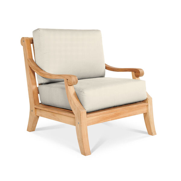 Sonoma Natural Teak Deep Seating Outdoor Club Chair with Sunbrella Canvas Canvas Cushion, image 1