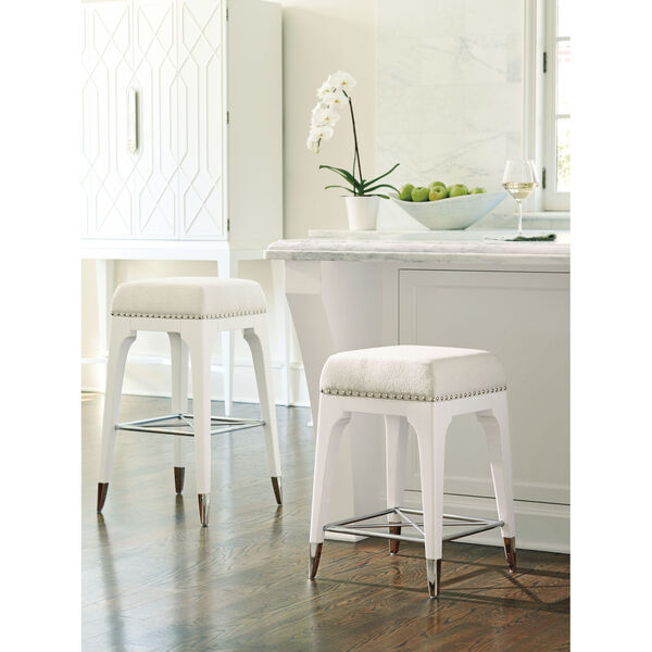 Avondale Linen White Northbrook 24-Inch Counter Stool, image 2