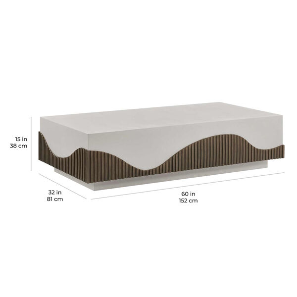 Provenance Signature Fiber Reinforced Polymer Limestone Energy Tranquility Rectangle Coffee Table, image 5