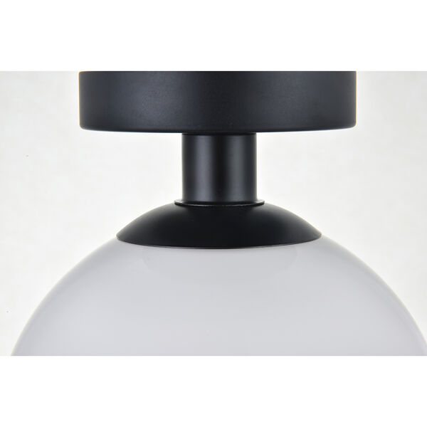 Baxter Black and Frosted White Seven-Inch One-Light Semi-Flush Mount, image 4
