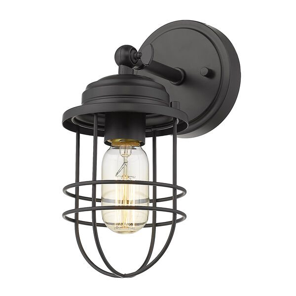Seaport Black One-Light Wall Sconce, image 1