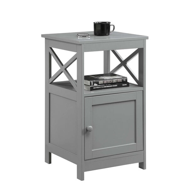 Oxford Gray End Table with Cabinet, image 2