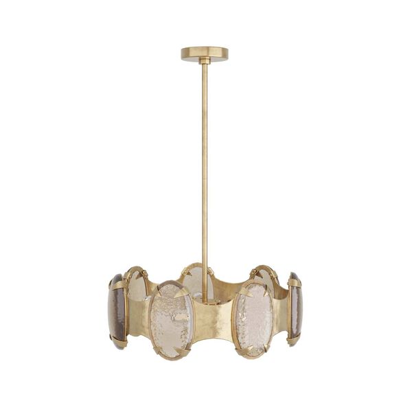Vella Antique Brass Smoke Luster Glass Seven-Light  Chandelier, image 2