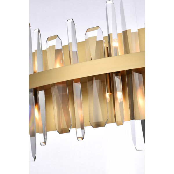 Serena Satin Gold and Clear 24-Inch Crystal Bath Sconce, image 4