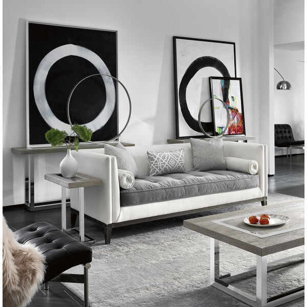 Curated Gray and Linen Hartley Sofa, image 1