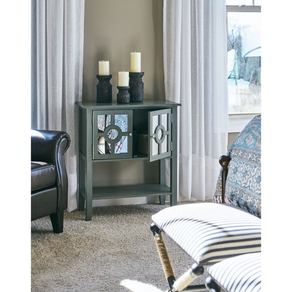 Gray Accessory Cabinet with Mirrored Front, image 4