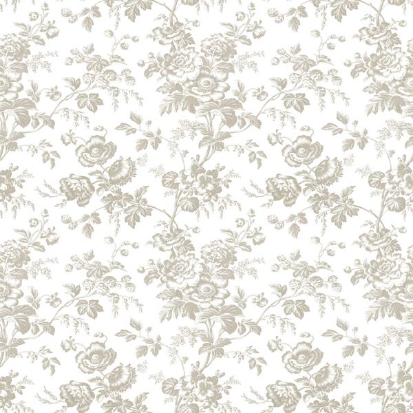 Anemone Toile Taupe Wallpaper, image 2