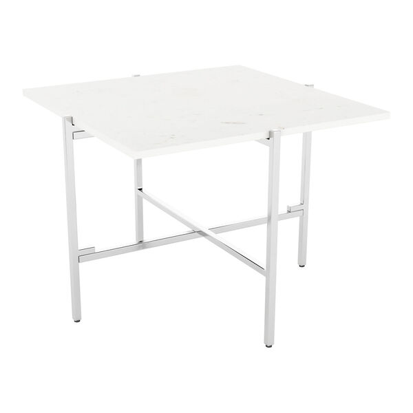 Titan White and Silver Side Table, image 1