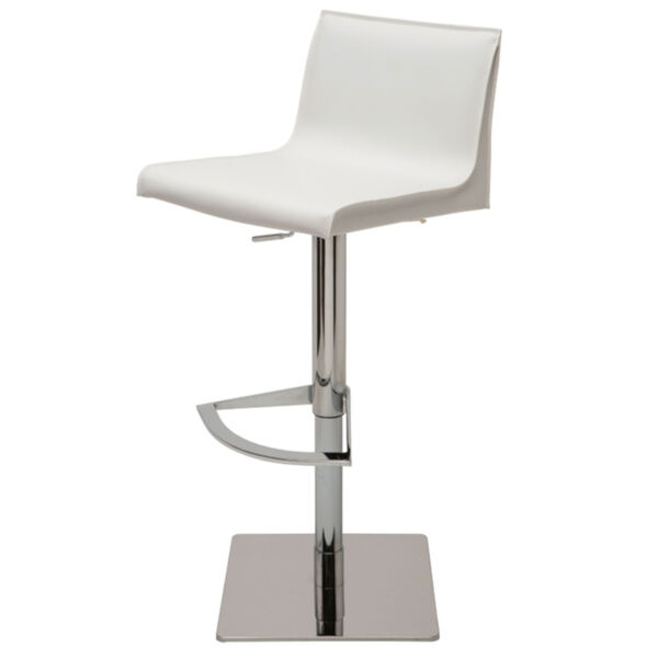 Colter White and Silver Adjustable Stool, image 1