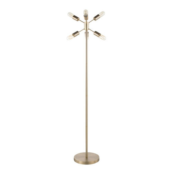 Spark Antique Brass Six-Light Floor Lamp, image 1
