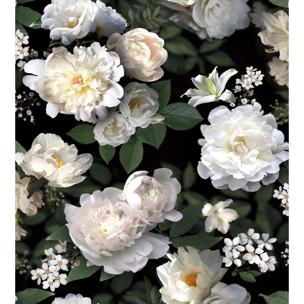 Black Photographic Floral Peel and Stick Wallpaper Mural– SAMPLE SWATCH ONLY, image 2