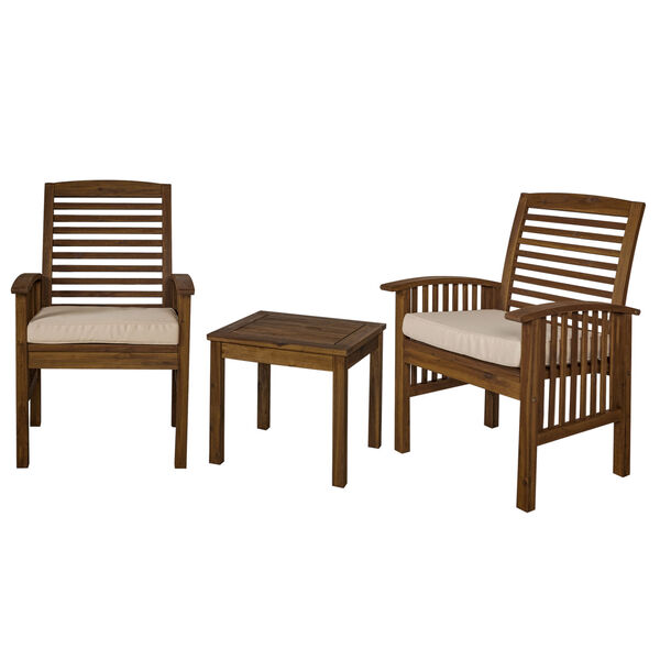 Dark Brown Patio Chairs and Side Table, image 3