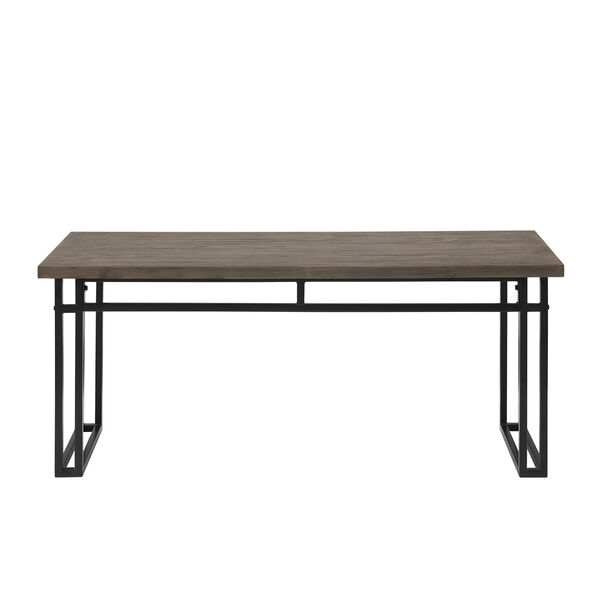 Grey and Black Dual-Metal Leg Dining Bench, image 2