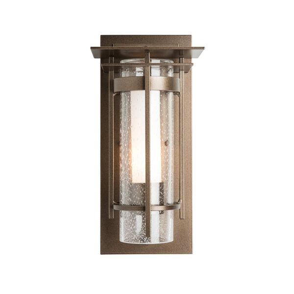 Banded Coastal Dark Smoke Six-Inch One-Light Outdoor Sconce with Opal and Seeded Glass, image 2