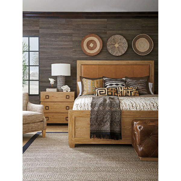 Los Altos Brown Antilles Upholstered King Panel Bed, image 3