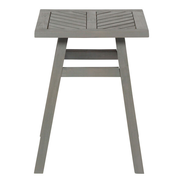 Gray Wash  18-Inch Outdoor Chevron Side Table, image 1