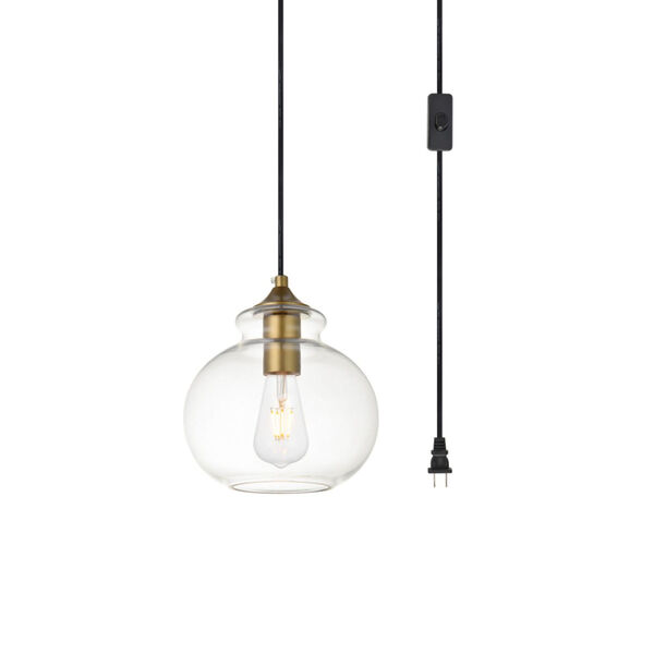 Destry Brass Eight-Inch One-Light Plug-In Pendant, image 3