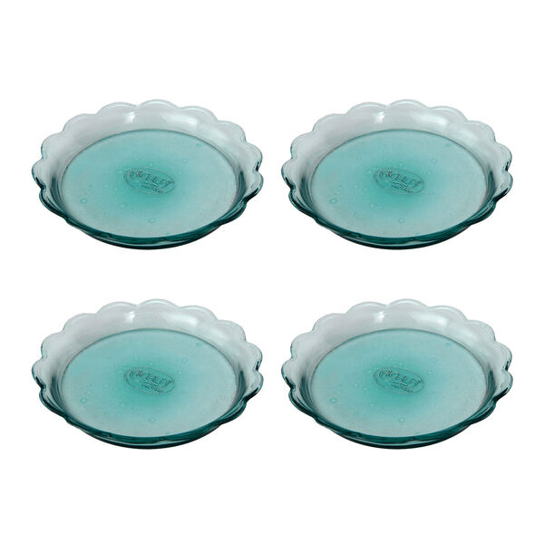 Clear Scalloped Rim Recycled Glass Tray, Set of Four, image 6