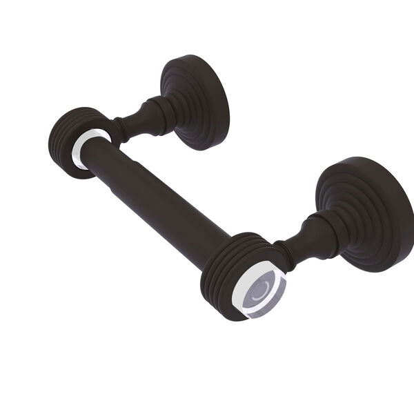 Pacific Grove Oil Rubbed Bronze Two-Inch Two Post Toilet Paper Holder with Groovy Accents, image 1