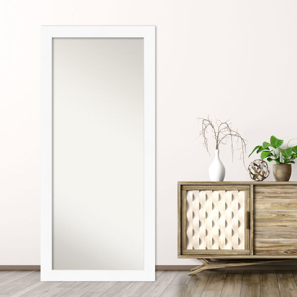 White Full Length Floor Leaner Mirror, image 5
