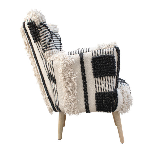 Quixote Black, White and Natural Accent Chair, image 3