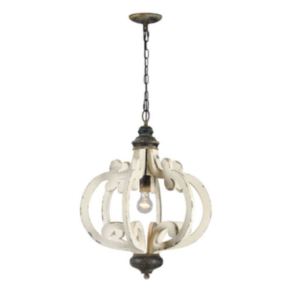 Iris Cottage White and Antique Black One-Light Chandelier, image 1