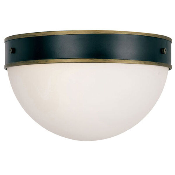 Gordon Matte Black and Textured Gold Two-Light Outdoor Ceiling Mount, image 1