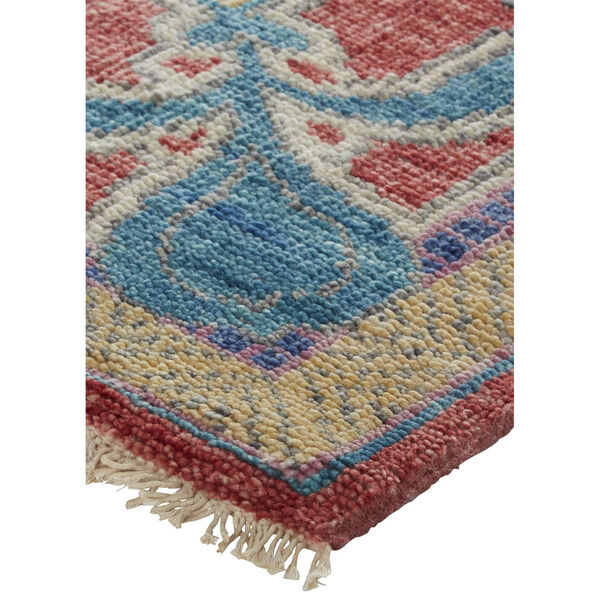 Beall Luxe Wool Arts and Crafts Blue Red Area Rug, image 3