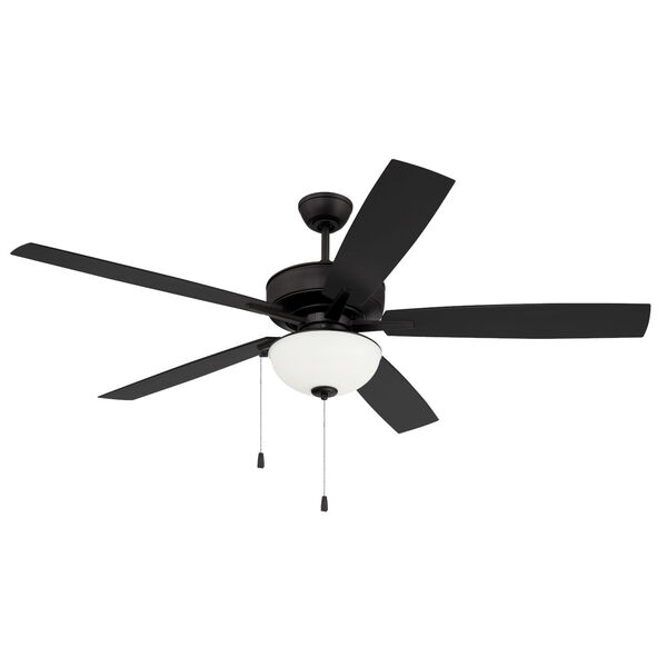 Super Pro Flat Black 60-Inch LED Ceiling Fan with White Frost Glass, image 3