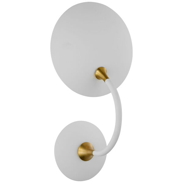 Keira Medium Wall Wash Sconce in Matte White and Hand-Rubbed Antique Brass by Thomas O'Brien, image 1