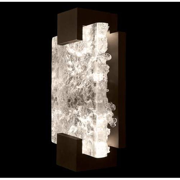 Terra Bronze Gold Leaf Glass 12-Inch Two-Light ADA LED Wall Sconce with Gold Leaf Glass, image 1