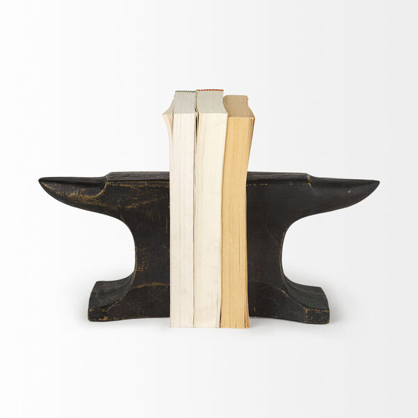 Anvilia Black and Gold Anvil Shaped Bookend, image 2