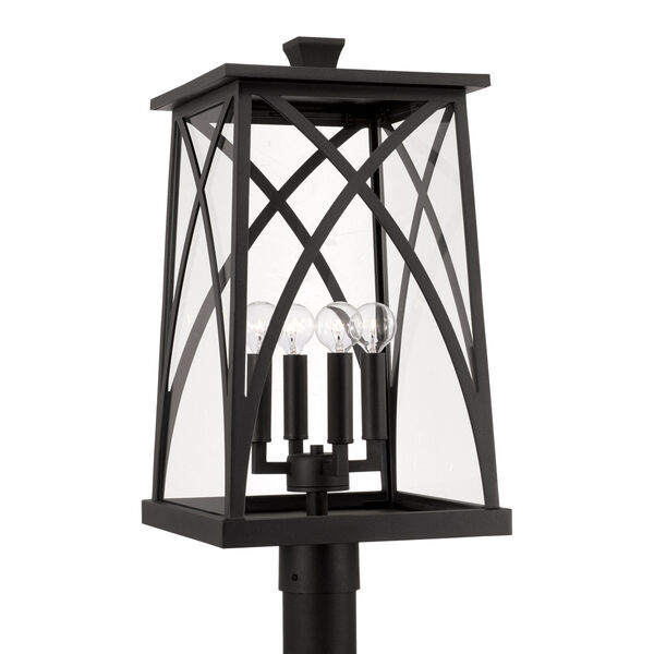 Marshall Black Outdoor Four-Light Post Lantern with Clear Glass, image 1