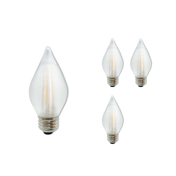 Pack of 4 Satin C15 LED Candelabra E26 Dimmable 4W 2700K Spunlite Filament Light Bulb, image 2