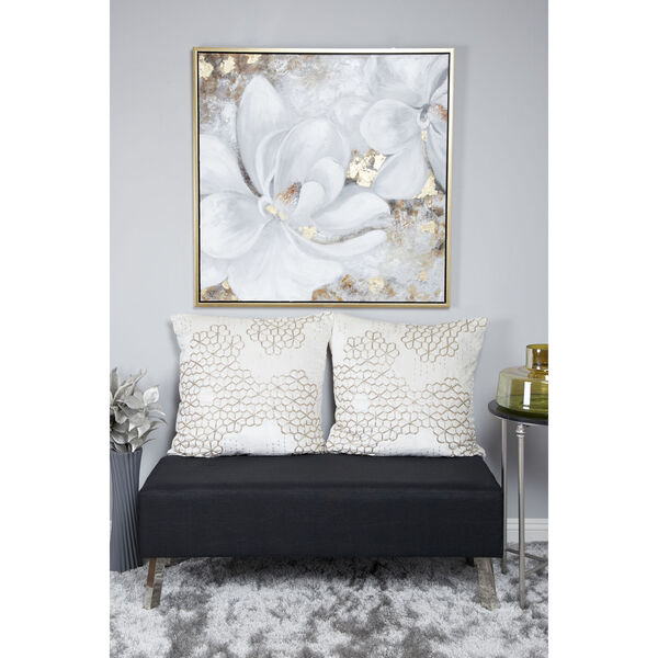 White Flower Canvas Wall Art, 40-Inch x 40-Inch, image 1