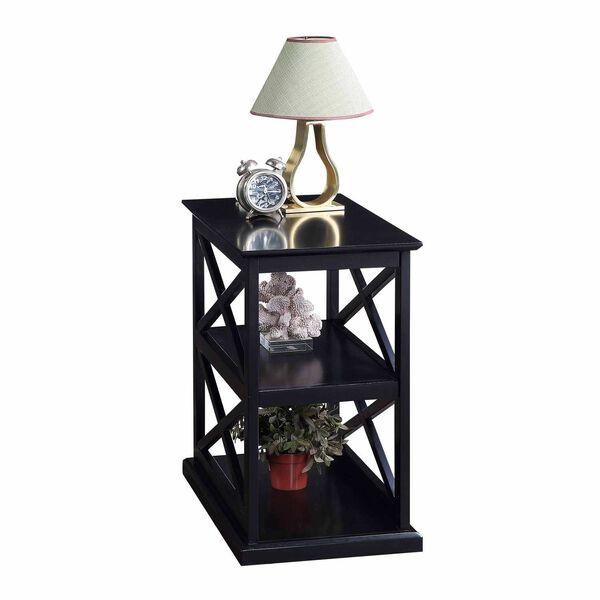 Coventry Black Chairside End Table with Shelves, image 4