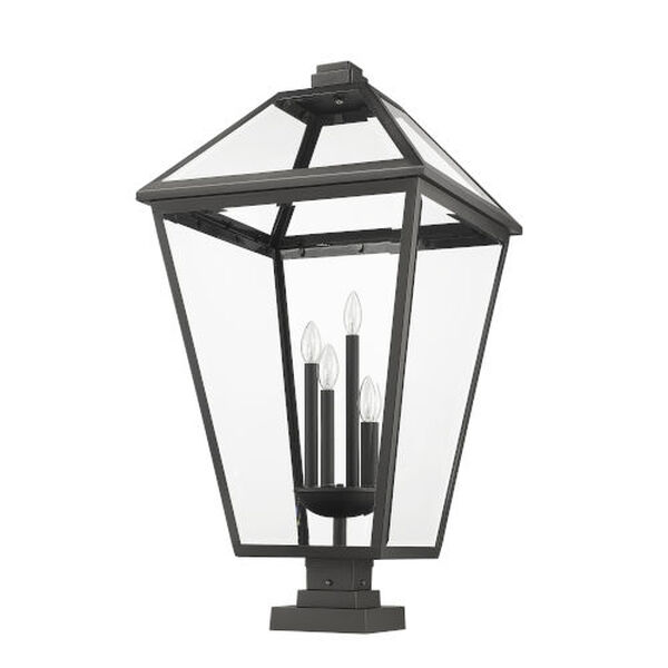 Talbot 36-Inch Four-Light Outdoor Pier Mounted Fixture with Clear Beveled Shade, image 4