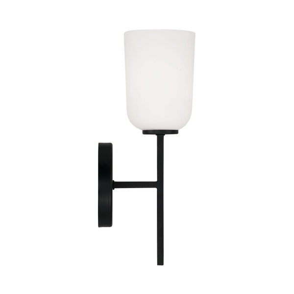 Lawson Matte Black One-Light Sconce with Soft White Glass, image 5