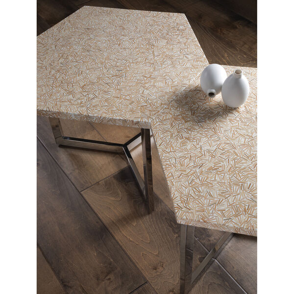 Signature Designs Ivory and Stainless Steel Inamorata Hexagonal Cluster Bunching Table, image 3
