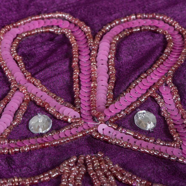 Romance Purple 60-Inch Tree Skirt with Elegant Polysilk Dupioni Fabric, image 4