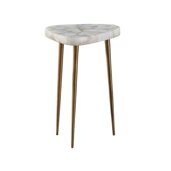 ErinnV x Universal Fino White and Bronze Tall Side Table, image 1