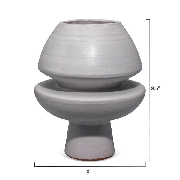 Foundation Matte Frosted Grey Ceramic Decorative Vase, image 4