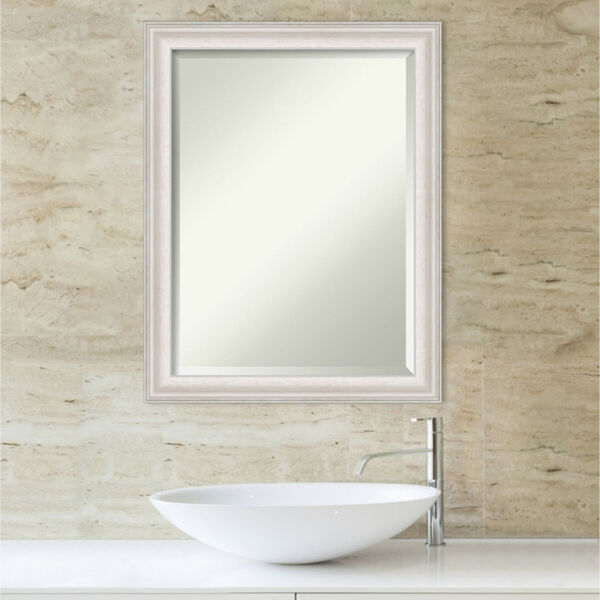 Trio White and Silver 22W X 28H-Inch Bathroom Vanity Wall Mirror, image 5