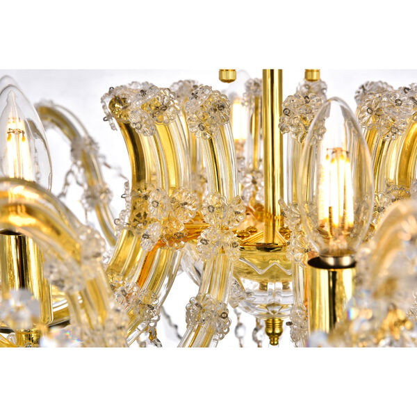Maria Theresa Gold 24-Inch Six-Light Flush Mount with Clear Royal Cut Crystal, image 3