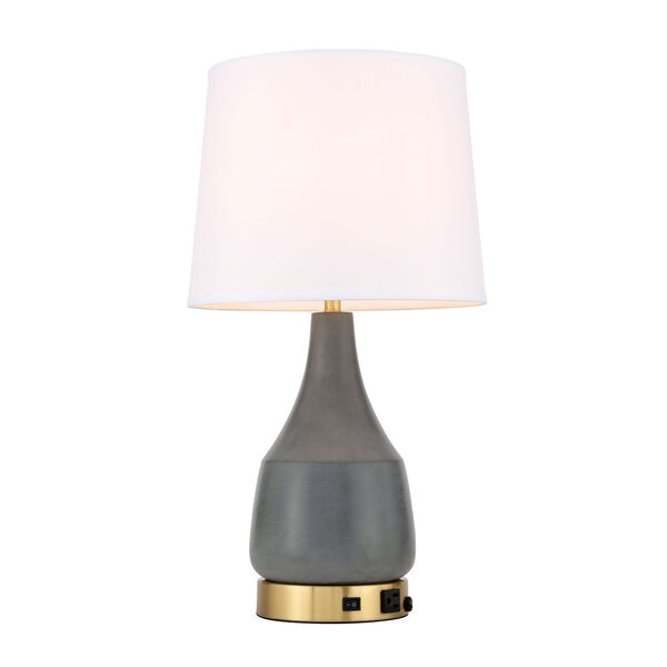 Reverie Brushed Brass and Grey 14-Inch One-Light Table Lamp, image 4